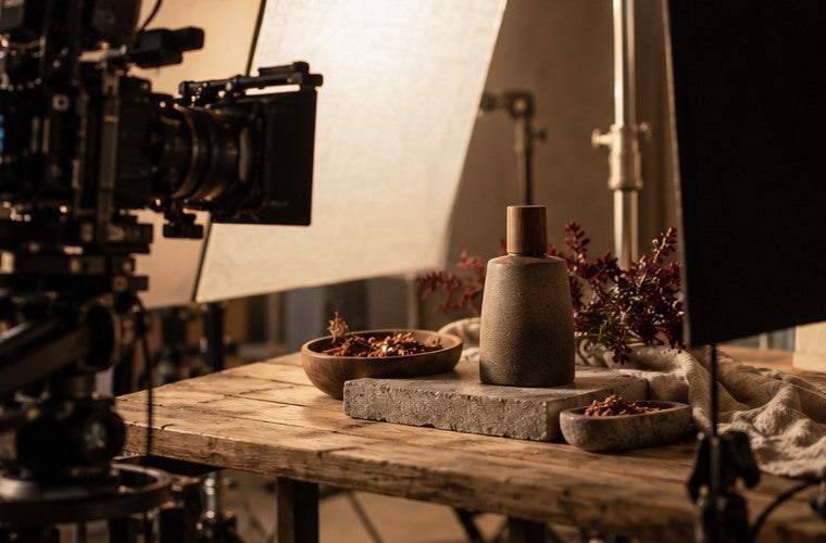Premium object photographed on an elegant tabletop set